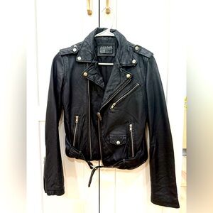 Saints & Mortals Size S Black Leather Biker Jacket